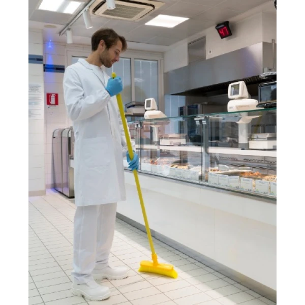 Coada / Maner  150 cm, galbena, pentru matura, perii si racleta IGEAX, din plastic si fibra de sticla, rezistenta la 100 °C, autoclavare 121 °C, pentru industria alimentara, certificata HACCP, FDA