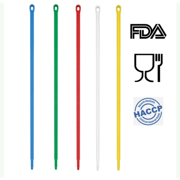 Coada / Maner  150 cm, galbena, pentru matura, perii si racleta IGEAX, din plastic si fibra de sticla, rezistenta la 100 °C, autoclavare 121 °C, pentru industria alimentara, certificata HACCP, FDA