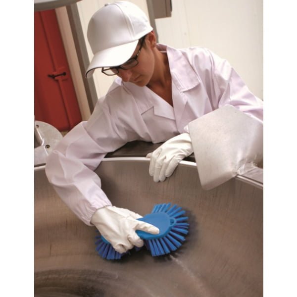 Perie radiala de mana, IGEAX 1019M, duritate medie, rosie, rezistenta la 121°C, autoclavare, pentru cuve, butoaie si rezervoare rotunde, pentru industria alimentara, certificata HACCP, FDA