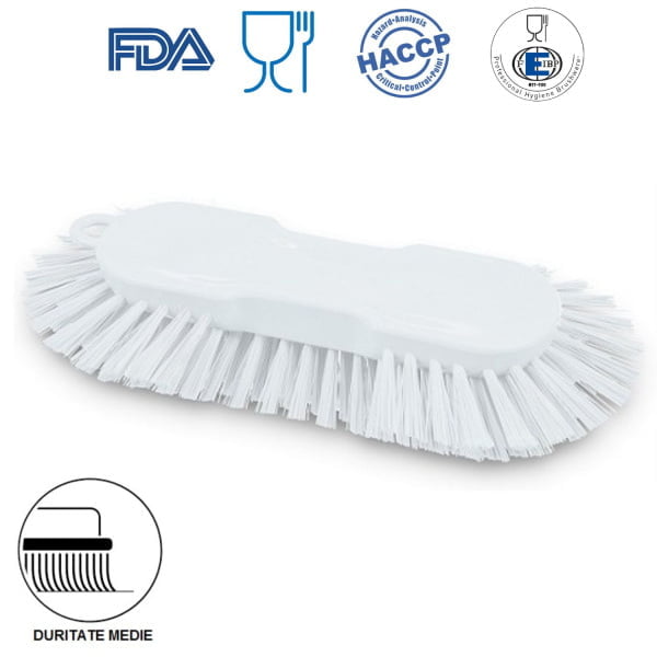 Perie radiala de mana, IGEAX 1019M, duritate medie, alba, rezistenta la 121°C, autoclavare, pentru cuve, butoaie si rezervoare rotunde, pentru industria alimentara, certificata HACCP, FDA