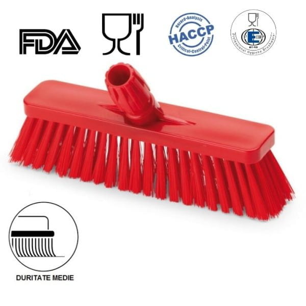 Matura inclinata, duritate medie, rosie, 30 cm, cu peri medii IGEAX 1038, termorezistenta, autoclavare la 121 °C, pentru industria alimentara, certificata HACCP, FDA