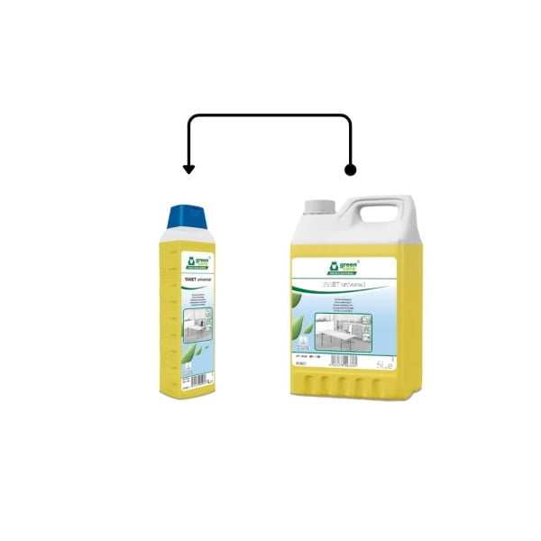 Detergent ecologic, degresant concentrat, TANET Universal, Green Care, 5L pentru vase, suprafete lavabile si pardoseli, dizolva uleiul si grasimile, certificat Ecolabel, Biodegradabil complet