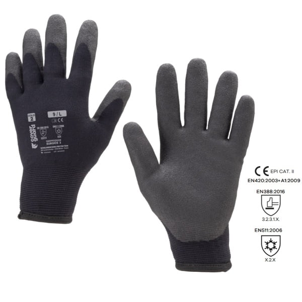 Mănuși de protectie pentru iarna, EUROICE 2, negre, imersate in PVC/HPT si captusite impotriva temperaturilor scazute, umezelii si riscurilor mecanice, Coverguard