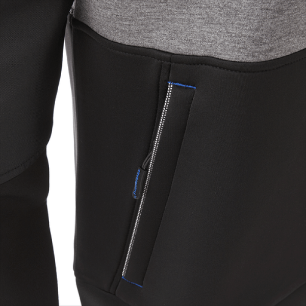 Pulover Kangaru pentru protectie termica, gri/negru, din material Air Space gros de 320 g/m², cu intaritura la coate, manseta elastica, 4 buzunare, elemente reflectorizante