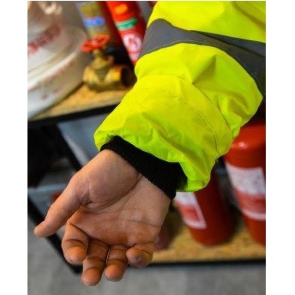 Geaca de iarna impermeabila, Soukou Fluo, Galben, Hi-Viz, benzi reflectorizante, captusita, buzunare multiple, Coverguard