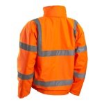 CG5SOU170_Geaca de iarna impermeabila, Soukou Fluo, Portocaliu, Hi-Viz, benzi reflectorizante_spate