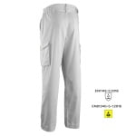 CG5TRP010_Pantaloni ESD, pe talie, TARANIS, albi, practici si confortabili, 5 buzunare, 65% poliester, 33% bumbac, 2% fibre antistatice, 195 gr_m²_spate