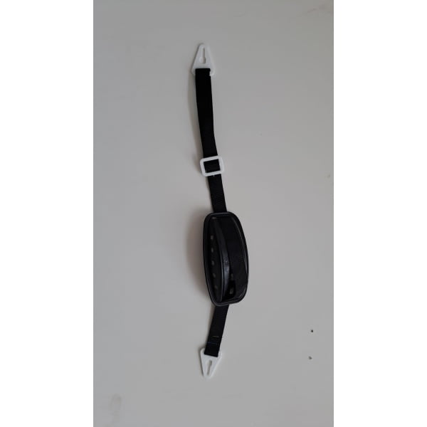 Curea pentru fixarea castii de protectie, reglabila, prindere in 2 puncte, cu protectie pentru barbie