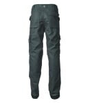 CG8SMTG_Pantaloni de lucru, talie, SMART, gri, cusaturi triple, buzunare multiple, zone intarite, benzi reflectorizante pe genunchi si glezne_spate