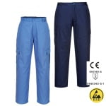 PWAS11_Pantaloni ESD, antistatici, AS11, 65% Poliester, 34% Bumbac, 1% Fibra Carbon 210g_m², testati EN 61340-5-1