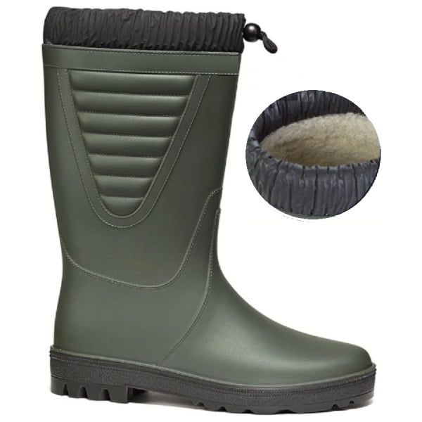 Cizme din PVC, imblanite, FROST GREEN, verzi, captuseala din blana sintetica, talpa anti-alunecare, flexibila, Coverguard