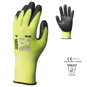 CG1CRNY_Manusi de protectie cu resistenta la taiere 3_B, Hi-Viz, EUROCUT N318HV, galben fluorescent, cu imersie nitril poros pe palma, Coverguard