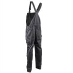 CG5BAB150_Pantaloni de lucru cu pieptar BARVA, gri, tercot, cu buzunare multiple, 60% bumbac, 40% poliester–270_m², insertii Oxford_spate