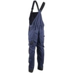 CG5BAB320_Pantaloni de lucru cu pieptar BARVA, albastru inchis, tercot, cu buzunare multiple, 60% bumbac, 40% poliester – 270_m², insertii Oxford_spate