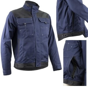 CG5BAJ320_Jacheta de lucru, BARVA , albastru inchis, tercot, 270g_m², 60% bumbac, 40% polister, cu intarituri Oxford 600 D, buzunare multiple_1