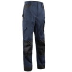 CG5BAP320_Pantaloni de lucru, talie BARVA , albastru inchis, tercot, 270g_m², 60% bumbac, 40% polister, cu intarituri Oxford 600 D, buzunare multiple_fata