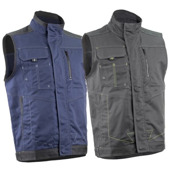 Vesta de lucru BARVA, albastru inchis, tercot, cu buzunare multiple, 60% bumbac, 40% poliester – 270/m², insertii Oxford 600D, Coverguard