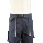 CG5NAS050_Pantaloni de lucru, tip bermude, NAVY II, albastru inchis_gri, sub genunchi, 60% bumbac, 40% poliester – 245g_m², curea integrata, Coverguard_fata2