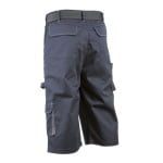 CG5NAS050_Pantaloni de lucru, tip bermude, NAVY II, albastru inchis_gri, sub genunchi, 60% bumbac, 40% poliester – 245g_m², curea integrata, Coverguard_spate