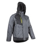 CG5YUZ450_Geaca de iarna, impermeabila, captusita, Ripstop, YUZU, cu gluga, gri-negru, spate extins in lungime, Coverguard_gluga