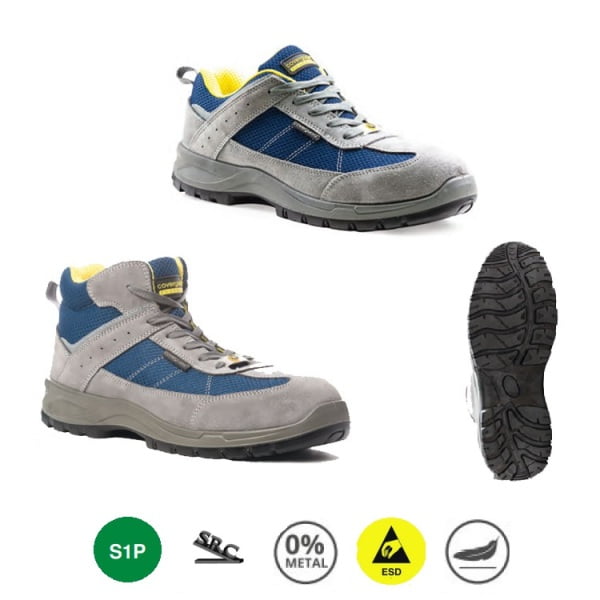 Pantofi de protectie LEAD, ESD, S1P, SRC, antistatici, cu bombeu compozit si lamelă anti-perforatie Wellmax flexibilă, Coverguard