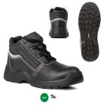 CG9NAC010_Bocanci de protectie NACRITE, S1P, SRC, bombeu metalic, negri, din piele bovina, banda reflectorizanta la spate, talpa PU_PU antiderapanta, Coverguard