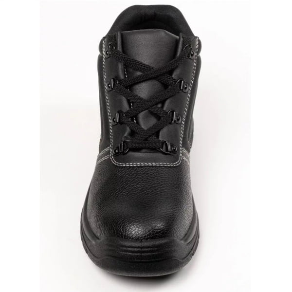 Bocanci de protectie NACRITE, S1P, SRC, bombeu metalic, negri, din piele bovina, banda reflectorizanta la spate, talpa PU/PU antiderapanta, Coverguard