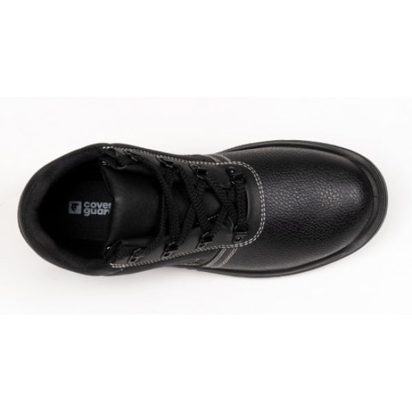 Bocanci de protectie NACRITE, S1P, SRC, bombeu metalic, negri, din piele bovina, banda reflectorizanta la spate, talpa PU/PU antiderapanta, Coverguard