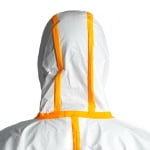 CGMO44500_Combinezon de protectie Coverchem 4M40, polipropilena, alb, antistatic, protectie impotriva contaminarii cu chimicale, microorganisme si particule radioactive_gluga