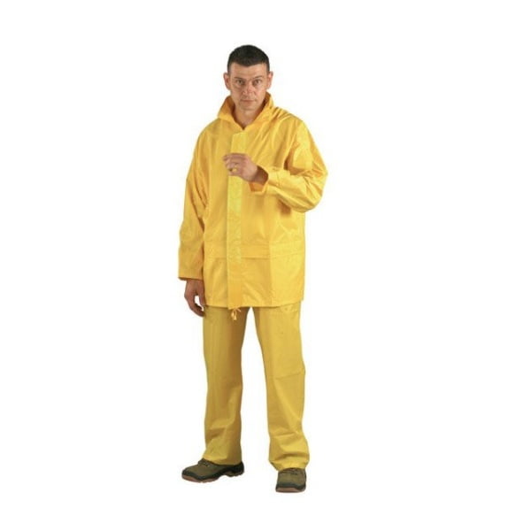 Costum de ploaie din PVC, galben, haina si pantaloni, impermeabili, protectie impotriva umezelii si vantului, Coverguard