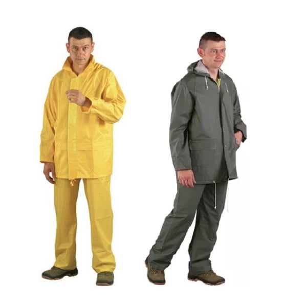 Costum de ploaie din PVC, galben, haina si pantaloni, impermeabili, protectie impotriva umezelii si vantului, Coverguard