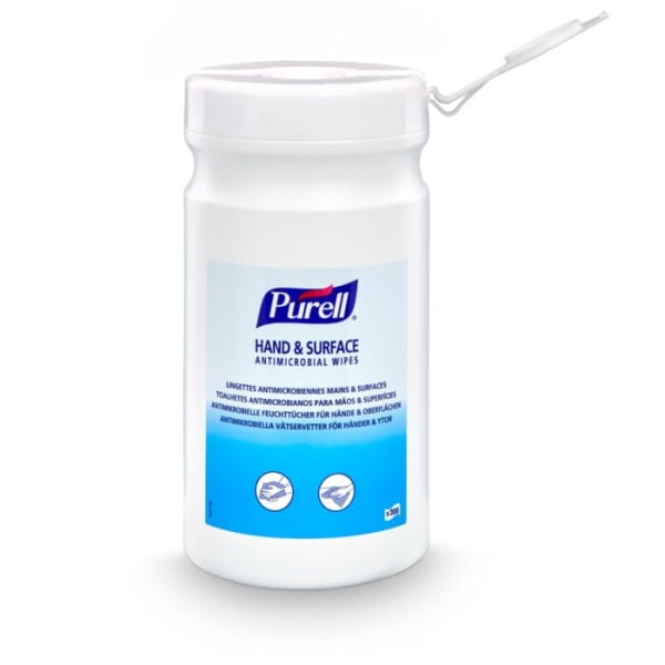 Servetele PURELL Hand & Surface Antimicrobial pentru dezinfectarea mainilor si suprafetelor, 200 servetele/canistră