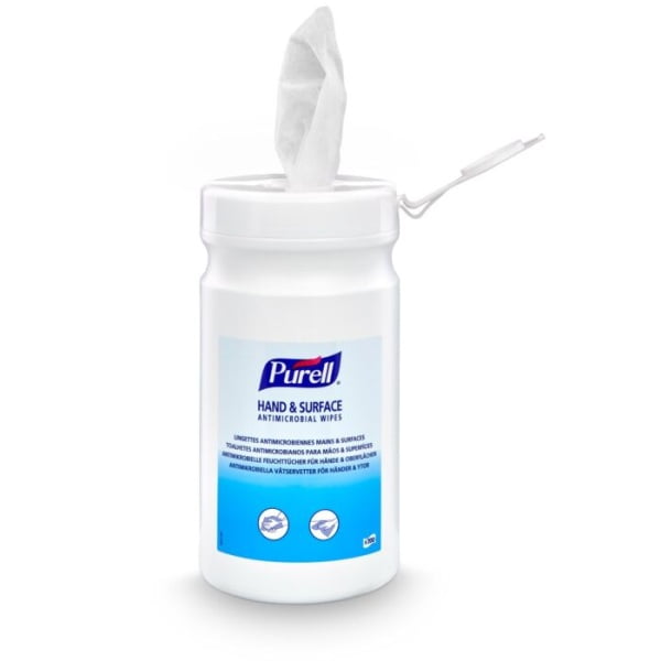 Servetele PURELL Hand & Surface Antimicrobial pentru dezinfectarea mainilor si suprafetelor, 200 servetele/canistră
