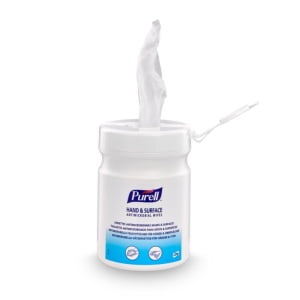 Șerveţele PURELL Hand & Surface Antimicrobial pentru dezinfectarea mainilor si suprafetelor, 270 bucăți/canistră