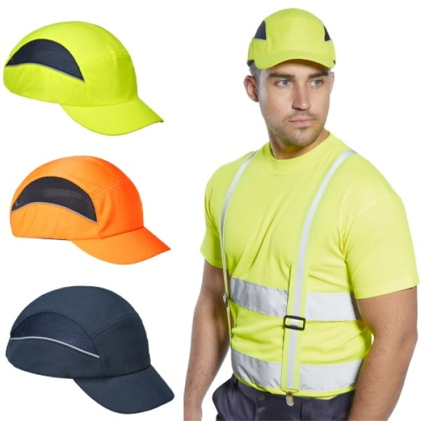 Sapca de protectie tip baseball, AirTech Bump, albastru inchis, ventilatie laterala, cozoroc scurt, 5cm, insertii reflectorizante, conform EN812