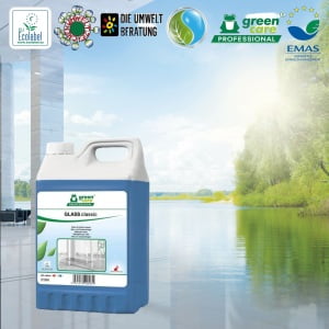 Detergent ecologic, GLASS classic, Green Care,  pentru sticla si oglinzi, nu lasa urme, 5l, certificat ECOLABEL, complet biodegradabil