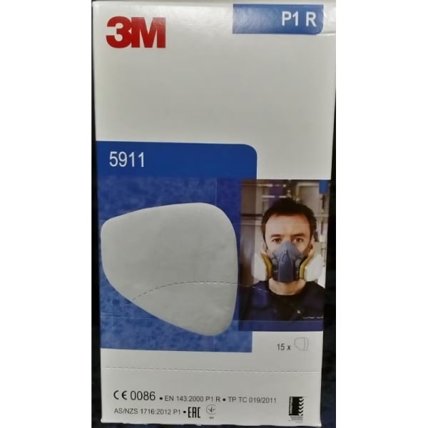 Filtru pentru particule lichide si solide 3M 5911, P1R, se utilizeaza impreuna cu filtrele de gaze si vapori si mastile 3M, 2 buc/set