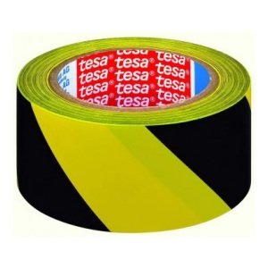 Banda de marcare pentru pardoseli, tesaflex® 60760, galben/negru, latime 75 mm, lungime 33m
