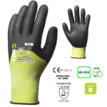 CG1CRBF_Manusi de protectie cu rezistenta la taiere B, Hi-Viz, EUROCUT N318HVC, galben fluorescent, cu imersie 3_4 in nitril poros, aderente in mediu putin uleios, Coverguard_princ