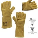 CG1WEL330_Manusi pentru sudura, EUROWELD330, din piele spalt, galbena, captusite, cusaturi cu Kevlar, protectie termica 100°C maxim 15 secunde_1