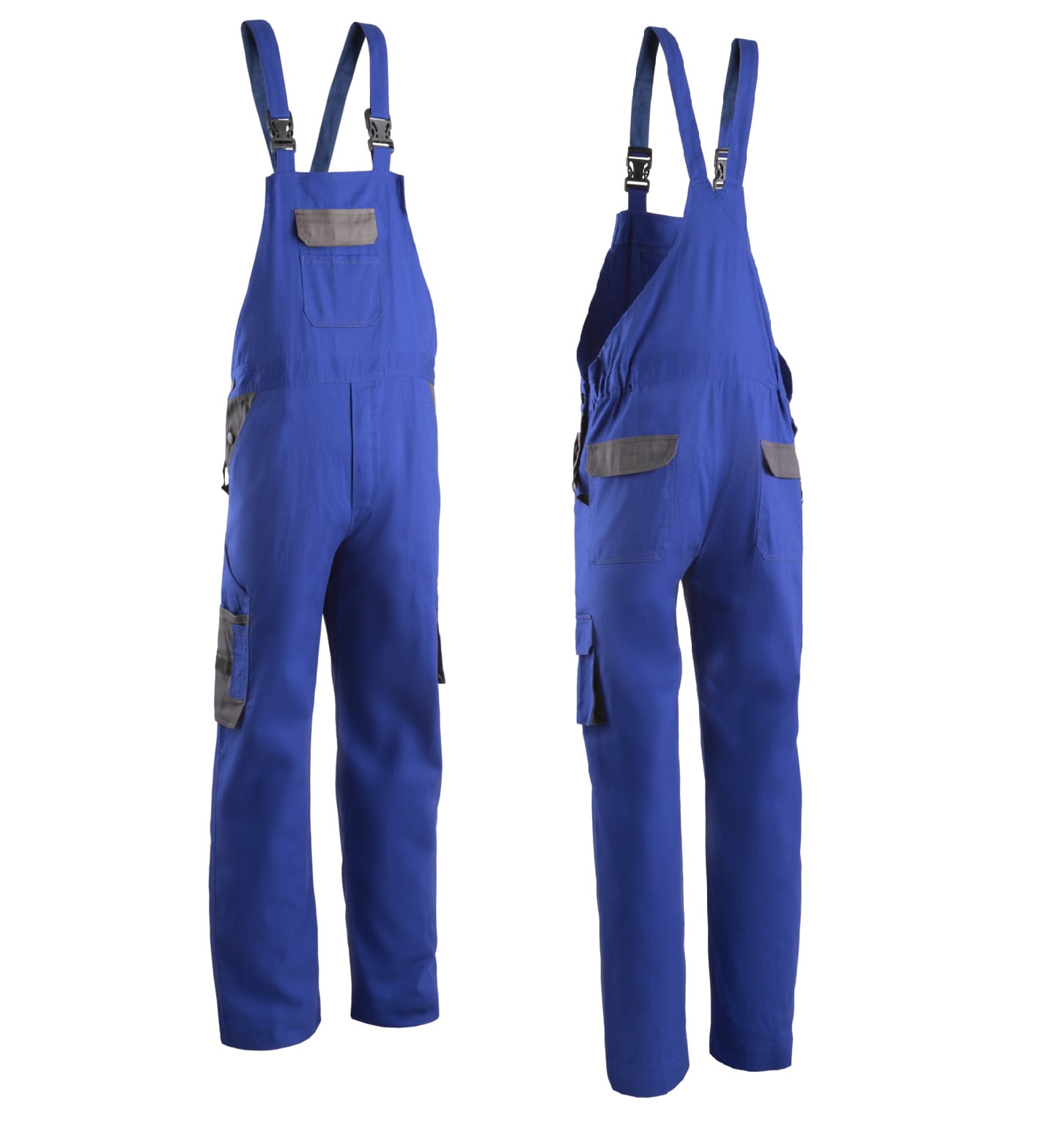 CG5CMB220_Pantaloni de lucru cu pieptar Commander II, albastru, bumbac, 260g_m², buzunare multiple, cusaturi intarite, Coverguard_1