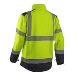 CG5KAS160_Haina HI-VIZ Softshell KAZAN, galben-albastru inchis, impermeabila 3 000 mm, respirabila, cu dungi reflectorizante, inele pentru atasare geaca de iarna_spate