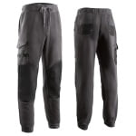 CG5PEP150_Pantaloni de lucru, model sport, Pelona, gri, din jerseu, cu interior flausat, 65% poliester, 35% bumbac, 300g_m², intarituri Oxford 600D pe genunchi, Coverguard_per