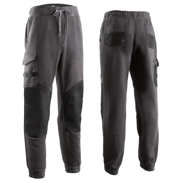 Pantaloni de lucru, model sport, Pelona, gri, din jerseu, cu interior flausat, 65% poliester, 35% bumbac, 300g/m², intarituri Oxford 600D pe genunchi, Coverguard