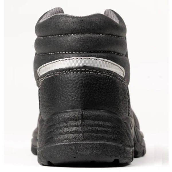 Bocanci de protectie S3, SRC, Freedite, din piele integrala neagra, cu bombeu si lamela din compozit, insertie reflectorizanta pe calcai, Coverguard