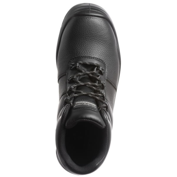 Bocanci de protectie S3, SRC, Freedite, din piele integrala neagra, cu bombeu si lamela din compozit, insertie reflectorizanta pe calcai, Coverguard