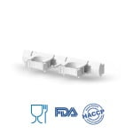 IGX1085W_Suport ustensile cu prindere de perete, cu 2 suporturi pentru manere si 1 carlig, 30 cm, alb, certificat Food Contact, conform HACCP