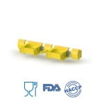 IGX1085Y_Suport ustensile cu prindere de perete, cu 2 suporturi pentru manere si 1 carlig, 30 cm, galben, certificat Food Contact, conform HACCP