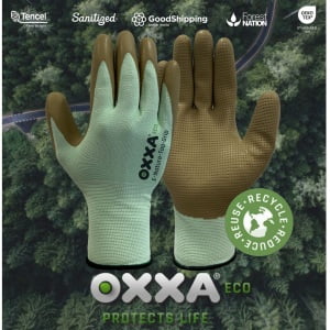 Manusi de protectie  OXXA E-Nature-Top-Grip 52-050, suport poliester reciclat, imersie de cauciuc poros pe palma, aderenta si dexteritate maxima, protectie mecanica si termica 100°C