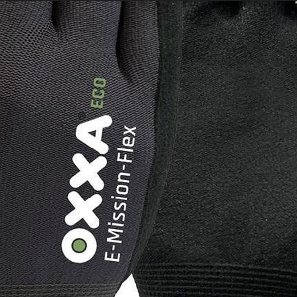 Manusi de protectie OXXA® E-Mission-Flex 52-200, suport poliester reciclat, imersie din spuma de nitril, aderenta in medii uscate sau uleioase, protectie termica 100°C, compatibile cu dispozitive touchscreen